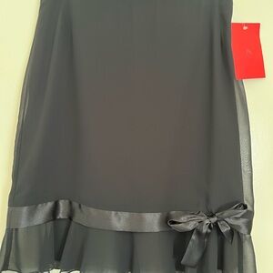 JS Collections Black Mini Skirt with Satin Trim